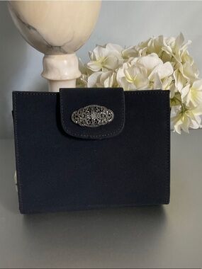 Vintage Judith Jack Black Evening Clutch with Decorative Closure